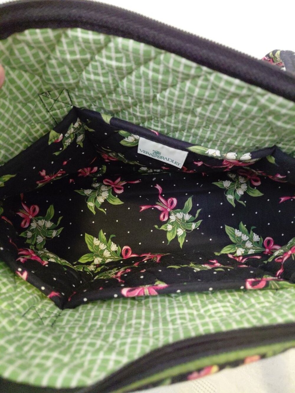 Vintage Vera Bradley Retired Pattern Breast Cancer Ribbon Handbag Purse - Picture 4 of 7